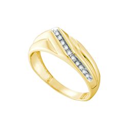 0.13 CTW Mens Natural Diamond Band 10K Yellow Gold