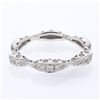 Image 1 : Prong-set Diamond Pinched Fashion Band in 14K White Gold - REF-53Y5X