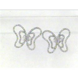 14K White Gold 0.74CTW Diamond Earring - REF-64R6K