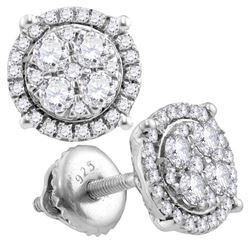 0.25 CTW Natural Diamond Cindy's Dream Cluster Earrings 10K White Gold