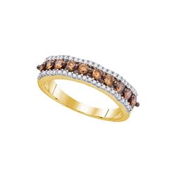0.6 CTW Cognac-brown Colored Diamond Band 10K Yellow Gold
