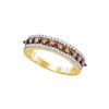 Image 1 : 0.6 CTW Cognac-brown Colored Diamond Band 10K Yellow Gold