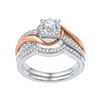 Image 1 : 0.5 CTW Natural Diamond Bridal Engagement Ring 10K Multi-Tone Gold