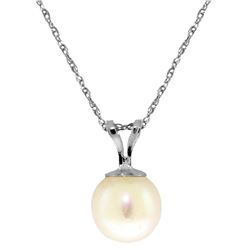 Genuine 2 ctw Pearl Necklace Jewelry 14KT White Gold - REF-11A8K