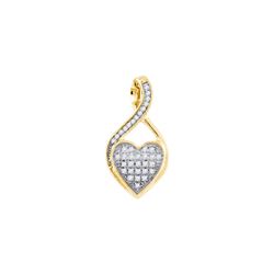 0.1 CTW Natural Diamond Heart Love Pendant 10K Yellow Gold