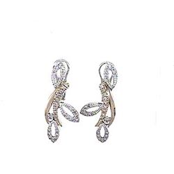 14K Two Tone Gold 0.53CTW Diamond Earring - REF-80X3Y