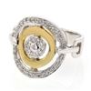 Image 1 : 18K Two Tone Gold 0.37CTW Diamond Fashion Ring - REF-100K7R