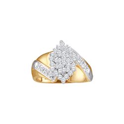0.5 CTW Natural Diamond Cluster Ring 10K Yellow Gold