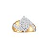 Image 1 : 0.5 CTW Natural Diamond Cluster Ring 10K Yellow Gold