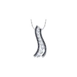 0.5 CTW Black Colored Diamond Journey Love Anniversary Pendant 14K White Gold