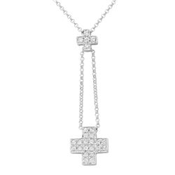 Genuine 0.26 TCW 14K White Gold Ladies Necklace - REF-32F7M