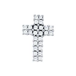 0.34 CTW Natural Diamond Cross Pendant 14K White Gold