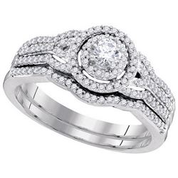 0.5 CTW Natural Diamond Bridal Engagement Ring 10K White Gold