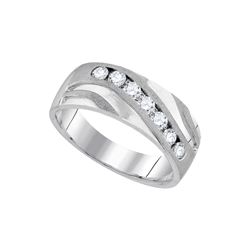 0.5 CTW Mens Natural Diamond Band Anniversary Ring 10K White Gold