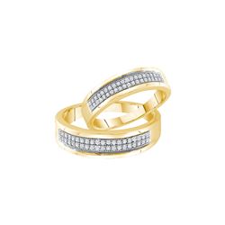 0.25 CTW His & Hers Natural Diamond Matching Bridal Band 10K Yellow Gold