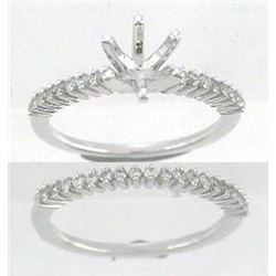 14K White Gold 0.38CTW Diamond Wedding Ring Set - REF-65R7K