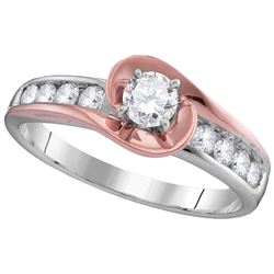 0.61 CTW Natural Diamond Solitaire Bridal Engagement Ring 14K White Gold