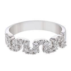 14K White Gold 0.5CTW Diamond Wedding Band  - REF-82M7F