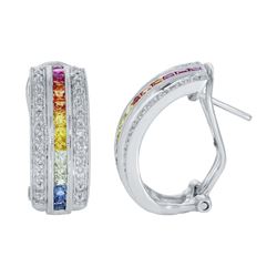 14K Gold 1.56 CTW Sapphire & Diamond Earring - REF-93H4W