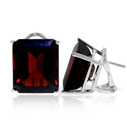 Genuine 14 ctw Garnet Earrings Jewelry 14KT White Gold - REF-70W2Y