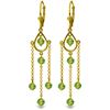 Image 1 : Genuine 3 ctw Peridot Earrings Jewelry 14KT Yellow Gold - REF-48X9M