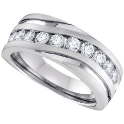 0.5 CTW Mens Natural Diamond Band Anniversary Ring 10K White Gold
