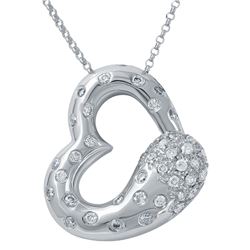 Genuine 0.7 TCW 14K White Gold Ladies Necklace - REF-63R5K