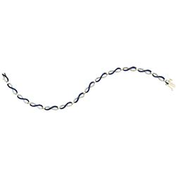 1 CTW Black Colored Diamond Infinity Link Bracelet 10K Yellow Gold