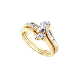 0.25 CTW Natural Marquise Diamond Bridal Engagement Ring 10K Yellow Gold