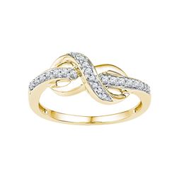 0.2 CTW Natural Diamond Infinity Ring 10K Yellow Gold