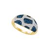 Image 1 : 0.4 CTW Blue Colored Diamond Band 10K Yellow Gold