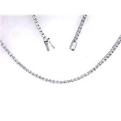 18K White Gold 3.88CTW Diamond Necklace - REF-463A7N