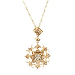 Genuine 0.15 TCW 14K Rose Gold Ladies Necklace - REF-37M4F