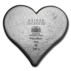 Genuine 500 gram Fine Silver Heart - Geiger Edelmetalle