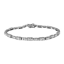 14K Gold 3.1 CTW Diamond & Baguette Bracelet - REF-199A5N