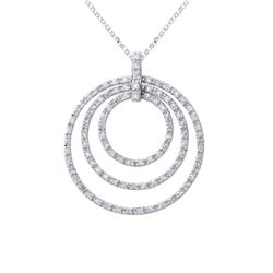 1.53 CTW 14K White Gold Ladies Slider with Chain - REF-162R7K