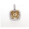 Image 1 : 14K TwoTone Gold 0.22CTW SemiMount Slider w/Chain - REF-40A6N