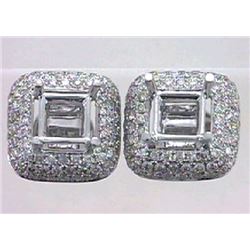 14K White Gold 1.29CTW Ladies Diamond Earring - REF-116F3M