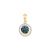 Image 1 : 0.5 CTW Blue Colored Diamond Cluster Pendant 10K Yellow Gold