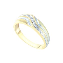 0.05 CTW Natural Diamond Mens Masculine Band 10K Yellow Gold