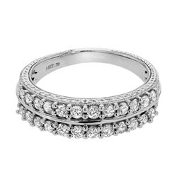 14K White Gold 0.7CTW Diamond Fashion Ring - REF-80Y6X