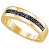 Image 1 : 0.5 CTW Mens Black Colored Diamond Band 10K Yellow Gold