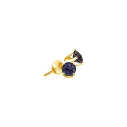 0.75 CTW Black Colored Diamond Solitaire Earrings 10K Yellow Gold