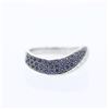 Image 1 : Curve Diamond Band w/ Pave-set Sapphires in 14K White Gold - REF-51H2W
