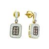 Image 1 : 0.25 CTW Cognac-brown Colored Diamond Dangle Earrings 14K Yellow Gold