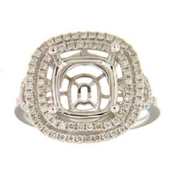14K White Gold 0.53CTW Ladies Diamond Ring - REF-98N3A
