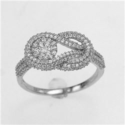 14K White Gold 0.6CTW Diamond Rings - REF-54H7W