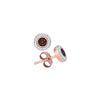 Image 1 : 0.1 CTW Red Colored Diamond Flower Cluster Screwback Earrings 10K Rose Gold