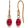 Image 1 : Genuine 1 ctw Ruby Earrings Jewelry 14KT Rose Gold - REF-16T8A