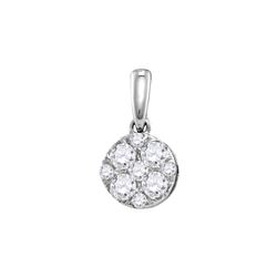 0.5 CTW Natural Diamond Cluster Pendant 14K White Gold